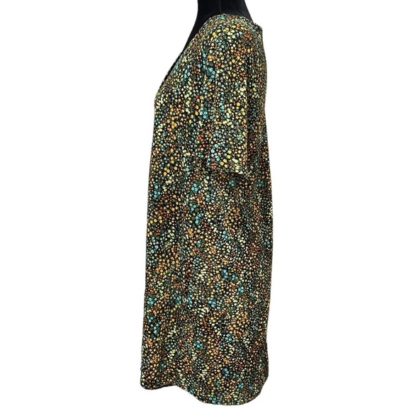 Zara Ditsy Floral Textured Knit Mini Dress V Neck Boho Retro Size Small - Picture 4 of 8